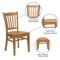 Emma and Oliver Vertical Slat Back Wooden Restaurant Dining Chair